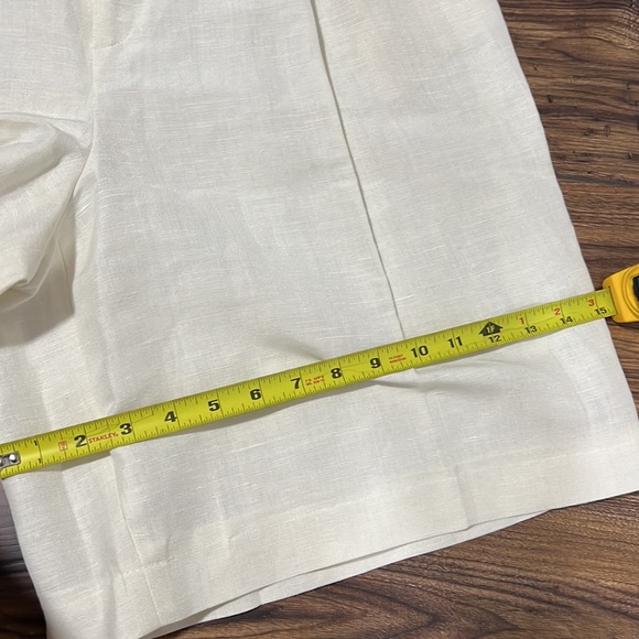 Linen blend neutral bermuda shorts, vintage, high waisted,size 16 - Picture 9 of 9